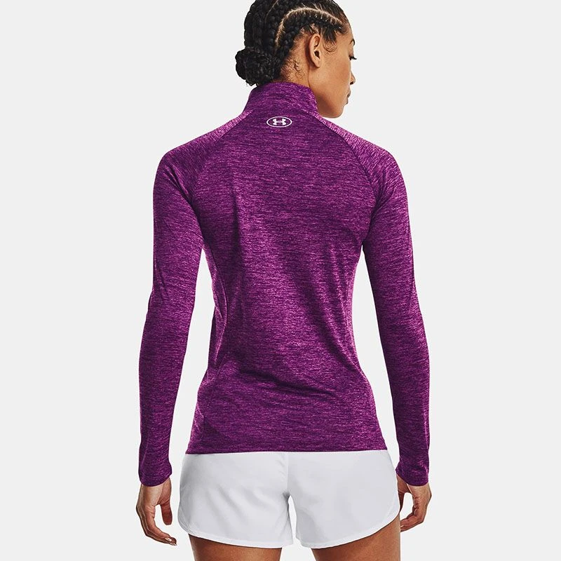 Under Armour Women's Tech™ Half Zip Twist Rivalry / Strobe / Metallic Silver 2 Under Armour Women's Tech™ Half Zip Twist Rivalry / Strobe / Metallic Silver - Image 2