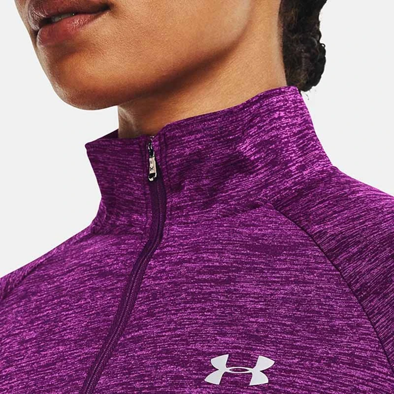 Under Armour Women's Tech™ Half Zip Twist Rivalry / Strobe / Metallic Silver 4 Under Armour Women's Tech™ Half Zip Twist Rivalry / Strobe / Metallic Silver - Image 4