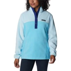 Columbia Women's Benton Springs™ 1/2 Snap Pullover Spring Blue / Dark Sapphire -Under Armour Store 1860991 404 a3 presethigh res jpeg 300 dpi