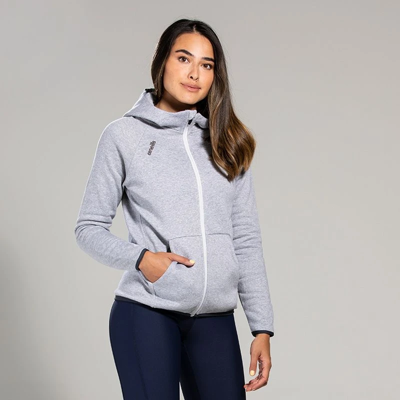 Women's Henry Fleece Full Zip Hoodie Grey 1 Women's Henry Fleece Full Zip Hoodie Grey