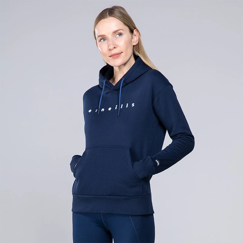 Women's Carrie Fleece Pullover Hoodie Marine / Blue / White 1 Women's Carrie Fleece Pullover Hoodie Marine / Blue / White