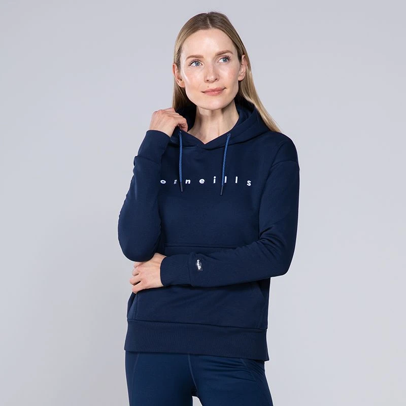 Women's Carrie Fleece Pullover Hoodie Marine / Blue / White 2 Women's Carrie Fleece Pullover Hoodie Marine / Blue / White - Image 2