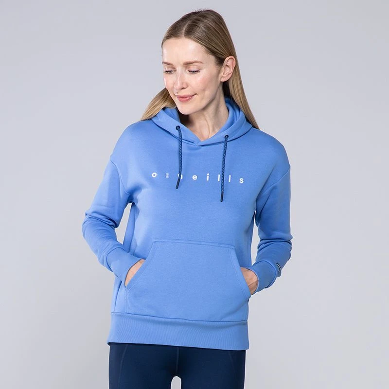 Women's Carrie Fleece Pullover Hoodie Blue / Marine / White 2 Women's Carrie Fleece Pullover Hoodie Blue / Marine / White - Image 2
