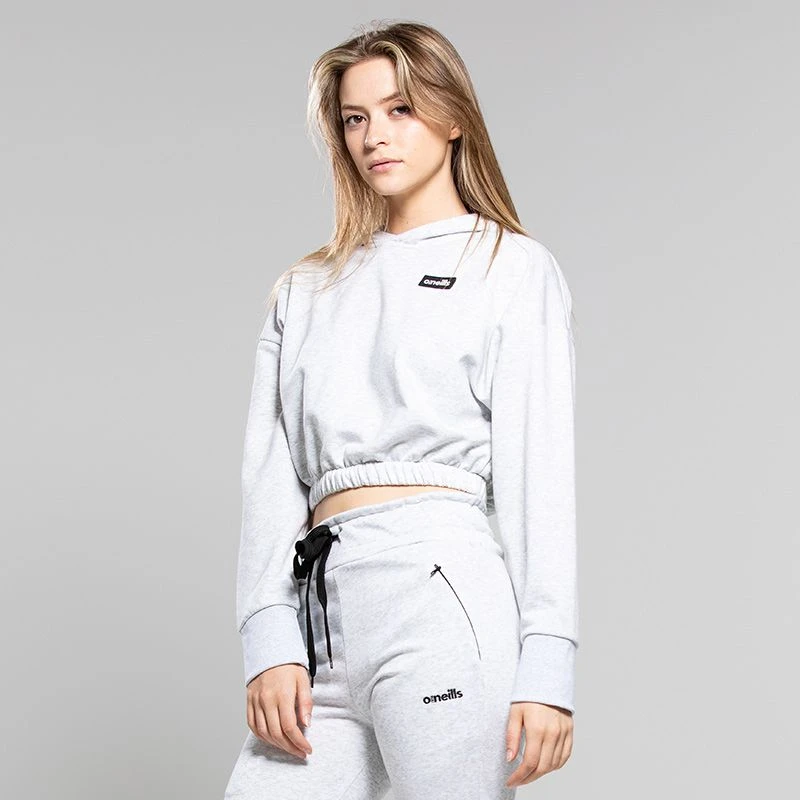 Women's Avelina Cropped Hooded Top Grey 3 Women's Avelina Cropped Hooded Top Grey - Image 3
