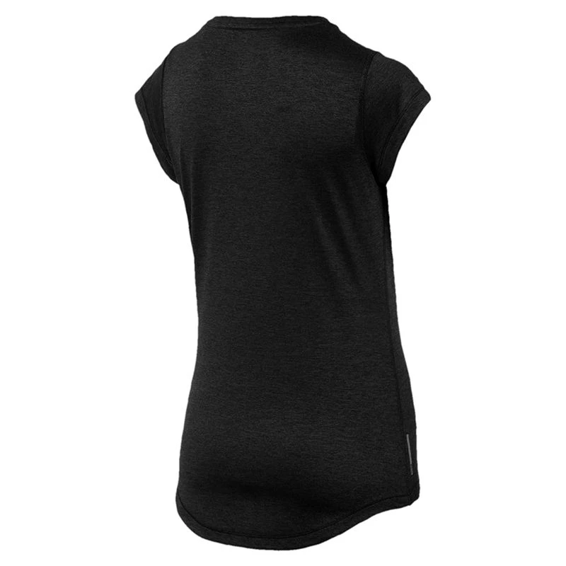 Puma Women's Heather Cat V Neck T-Shirt Black 2 Puma Women's Heather Cat V Neck T-Shirt Black - Image 2