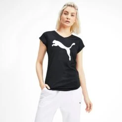Puma Women's Heather Cat V Neck T-Shirt Black 7 Puma Women's Heather Cat V Neck T-Shirt Black -Under Armour Store 517147 10 mod01