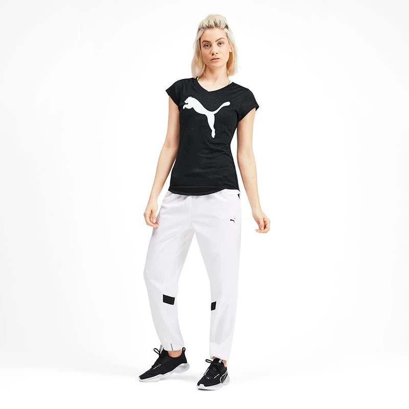 Puma Women's Heather Cat V Neck T-Shirt Black 5 Puma Women's Heather Cat V Neck T-Shirt Black - Image 5