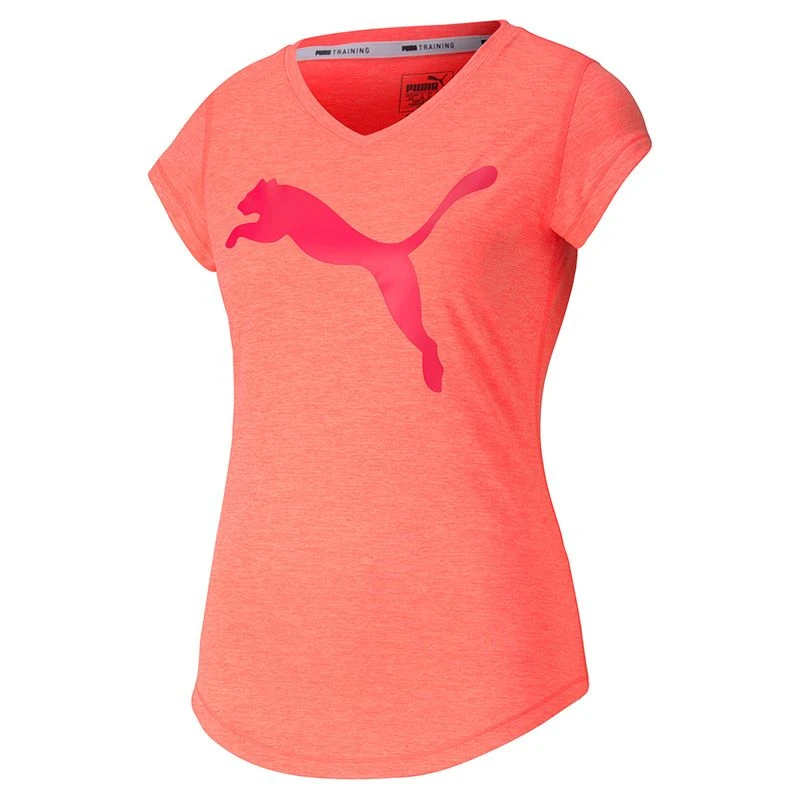 Puma Women's Heather Cat V Neck T-Shirt Ignite Pink 1 Puma Women's Heather Cat V Neck T-Shirt Ignite Pink