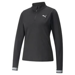 Puma Women's Train Strong Quarter Zip Top Black -Under Armour Store 521839 01
