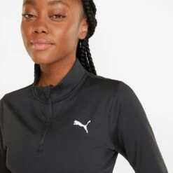 Puma Women's Train Strong Quarter Zip Top Black -Under Armour Store 521839 01 mod04