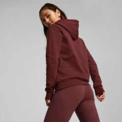 Puma Women's Essentials Logo Hoodie Aubergine -Under Armour Store 586789 50 mod02