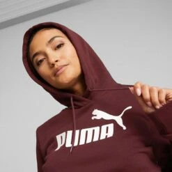 Puma Women's Essentials Logo Hoodie Aubergine -Under Armour Store 586789 50 mod03