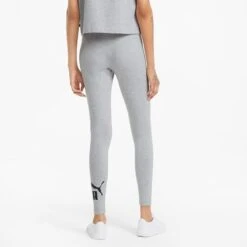 Puma Women's Essentials Logo Leggings Light Grey Heather -Under Armour Store 586832 04 mod02