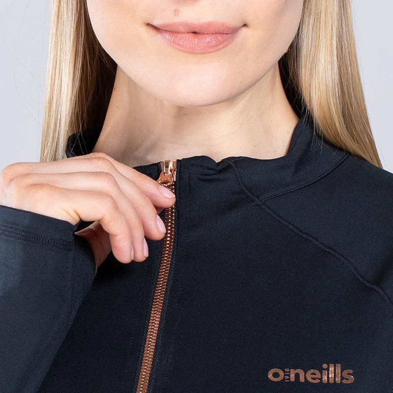 Women's Freya Half Zip Black / Rose Gold 6 Women's Freya Half Zip Black / Rose Gold - Image 6