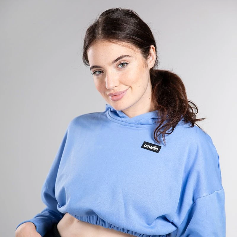 Women's Avelina Cropped Hooded Top Blue 2 Women's Avelina Cropped Hooded Top Blue - Image 2