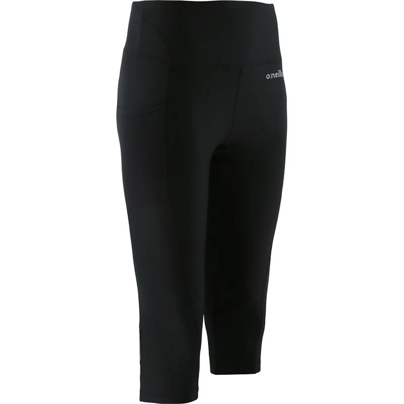 Women's Ariana Capri Leggings Black / Silver 2 Women's Ariana Capri Leggings Black / Silver - Image 2