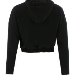 Women's Avelina Cropped Hooded Top Black 11 Women's Avelina Cropped Hooded Top Black -Under Armour Store avelina 281 flc crop hoodie blk 2
