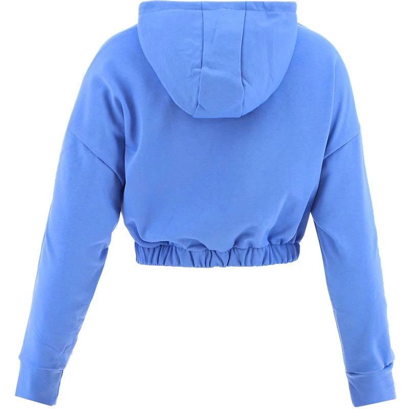 Women's Avelina Cropped Hooded Top Blue 4 Women's Avelina Cropped Hooded Top Blue - Image 4