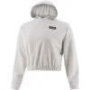 Women's Avelina Cropped Hooded Top Grey -Under Armour Store avelina 281 flc crop hoodie gry 1