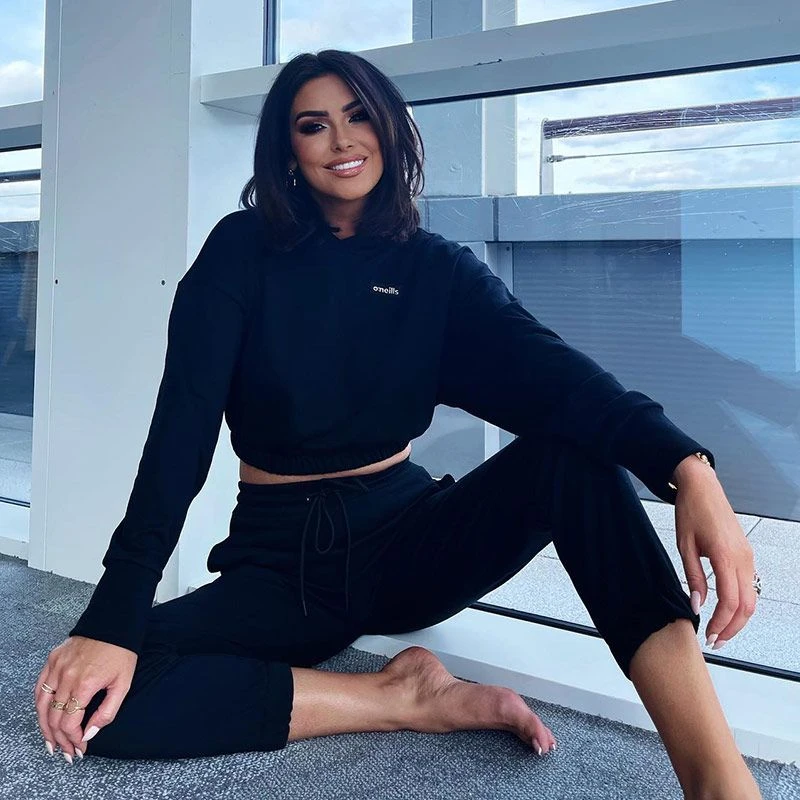 Women's Avelina Cropped Hooded Top Black 3 Women's Avelina Cropped Hooded Top Black - Image 3