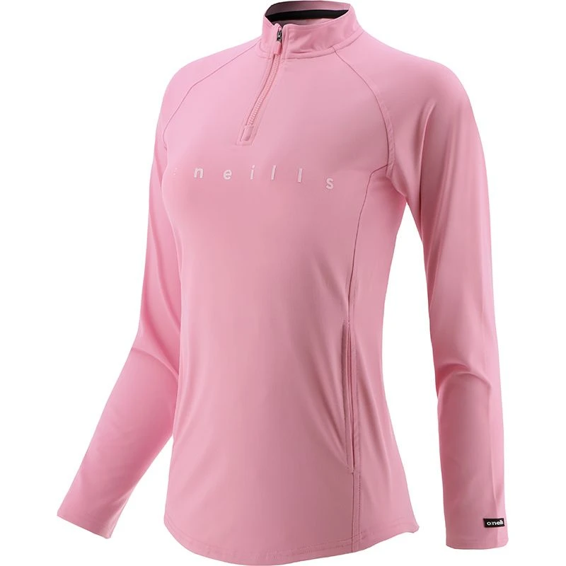 Women's Carrie Half Zip Top Pink / Black / White 1 Women's Carrie Half Zip Top Pink / Black / White