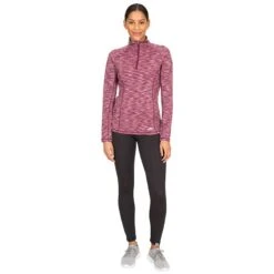 Trespass Women's Edith Half Zip Top Fig Marl