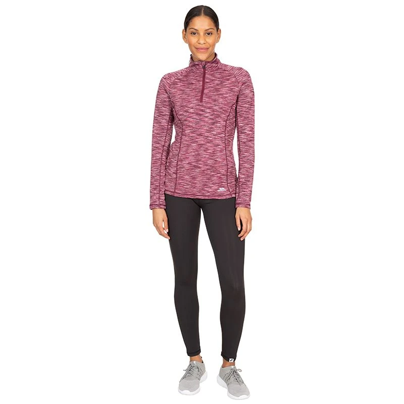 Trespass Women's Edith Half Zip Top Fig Marl 1 Trespass Women's Edith Half Zip Top Fig Marl