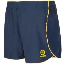 Women's Graphite Athletic Shorts Blue / Yellow