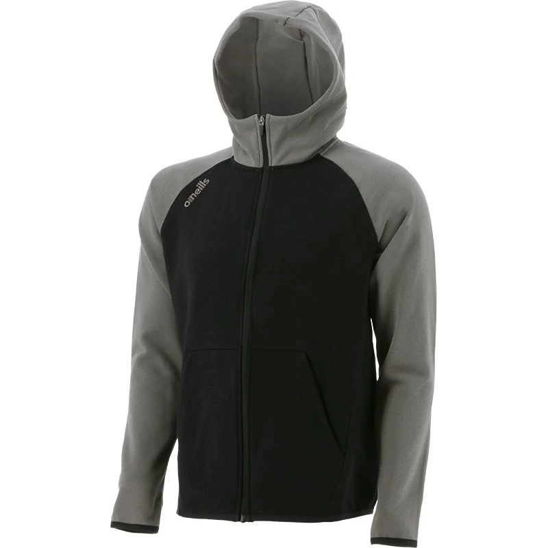 Women's Henry Fleece Full Zip Hoodie Black / Dark Grey 4 Women's Henry Fleece Full Zip Hoodie Black / Dark Grey - Image 4