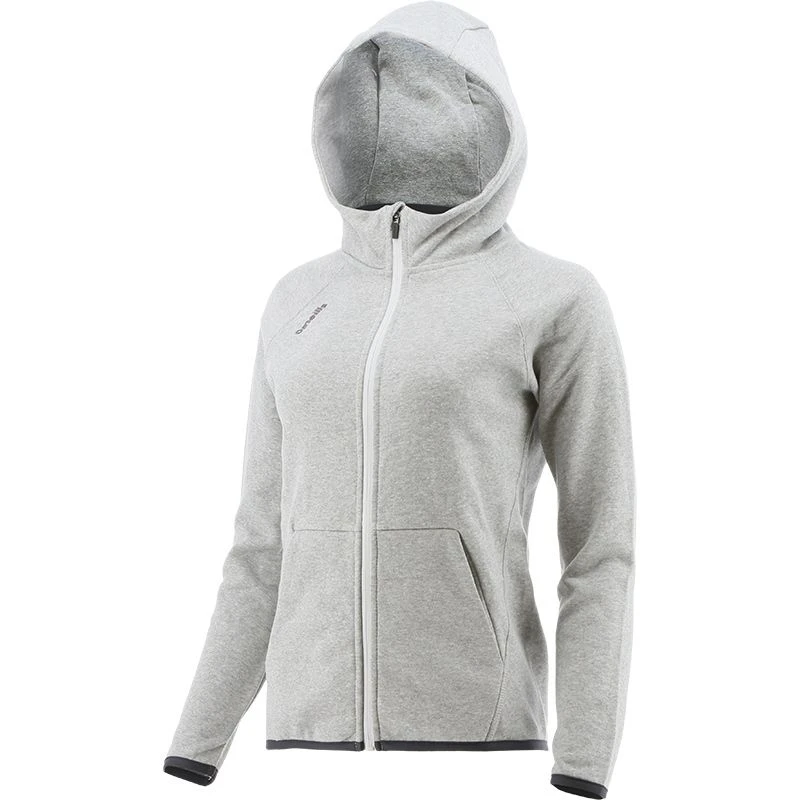 Women's Henry Fleece Full Zip Hoodie Grey 3 Women's Henry Fleece Full Zip Hoodie Grey - Image 3