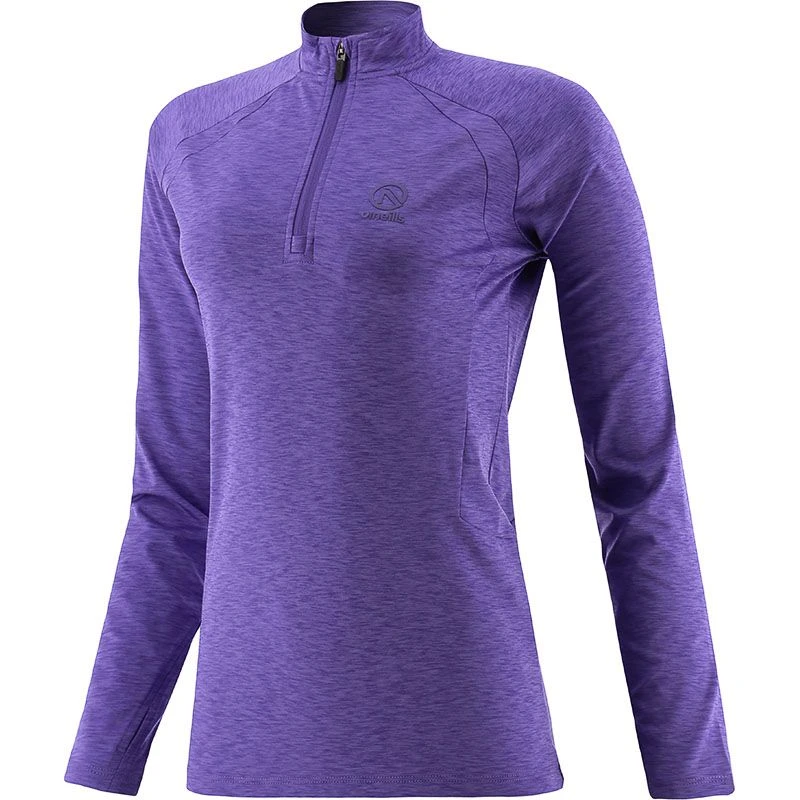 Women's Madison Brushed Half Zip Top Purple 1 Women's Madison Brushed Half Zip Top Purple