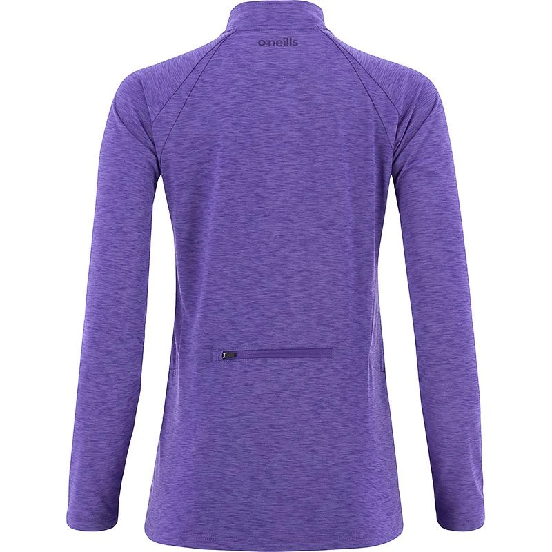 Women's Madison Brushed Half Zip Top Purple 2 Women's Madison Brushed Half Zip Top Purple - Image 2
