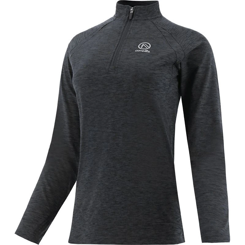Women's Madison Brushed Half Zip Top Black 2 Women's Madison Brushed Half Zip Top Black - Image 2