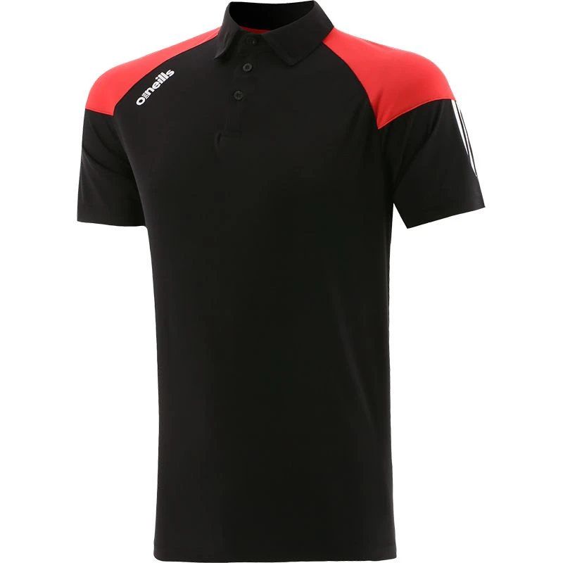 Women's Oslo Polo Shirt Black / Red / White 1 Women's Oslo Polo Shirt Black / Red / White