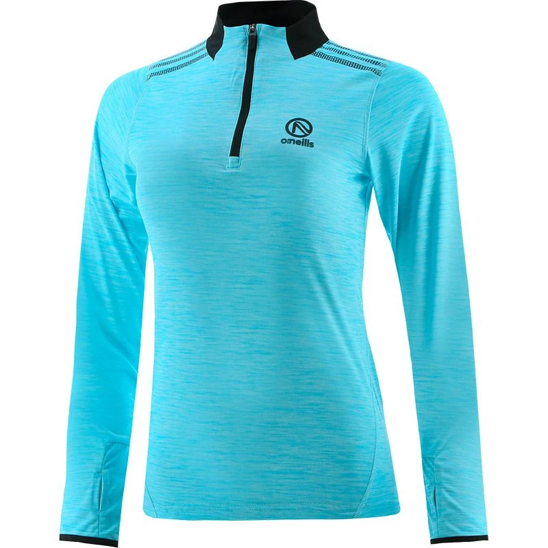 Women's Pluto Half Zip Midlayer Top Blue / Dark Grey 2 Women's Pluto Half Zip Midlayer Top Blue / Dark Grey - Image 2