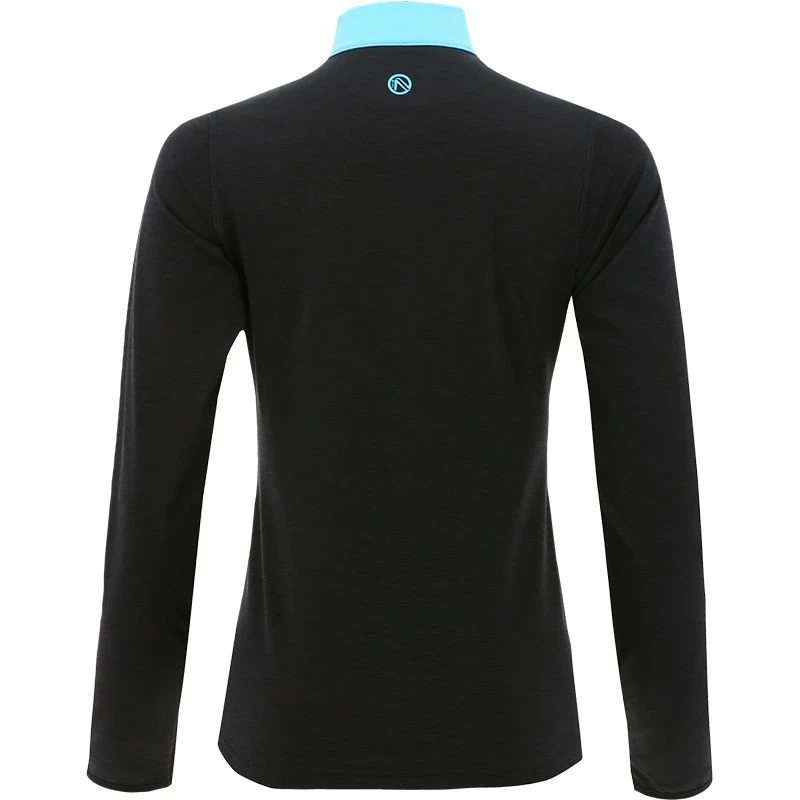 Women's Pluto Brushed Half Zip Top Dark Grey / Blue 3 Women's Pluto Brushed Half Zip Top Dark Grey / Blue - Image 3