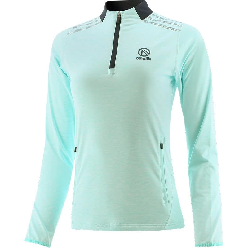 Women's Pluto Brushed Half Zip Top Green / Marine 2 Women's Pluto Brushed Half Zip Top Green / Marine - Image 2