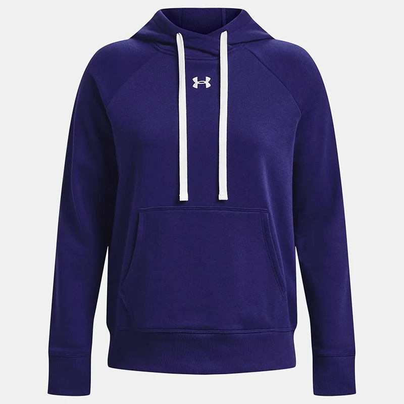 Under Armour Women's UA Rival Fleece HB Hoodie Sonar Blue / White 3 Under Armour Women's UA Rival Fleece HB Hoodie Sonar Blue / White - Image 3