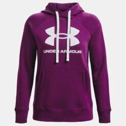 Under Armour Women's Rival Fleece Logo Hoodie Rivalry / White -Under Armour Store ps1356318 514 hf