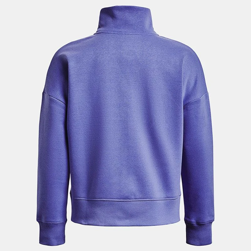 Under Armour Women's UA Rival Fleece Half Zip Baja Blue / White 4 Under Armour Women's UA Rival Fleece Half Zip Baja Blue / White - Image 4