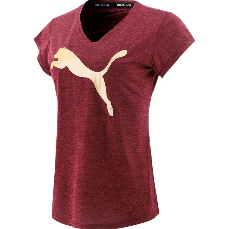 Puma Women's Favourite Heather Cat Training T-Shirt Aubergine Heather-Filled Cat 1 Puma Women's Favourite Heather Cat Training T-Shirt Aubergine Heather-Filled Cat