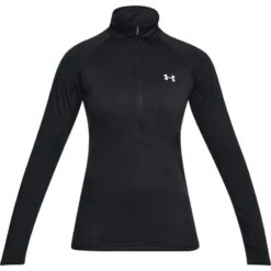 Under Armour Women's UA Tech™ Half Zip Top Black / Black / Metallic Silver -Under Armour Store s7.ps1320126 001 hf 1