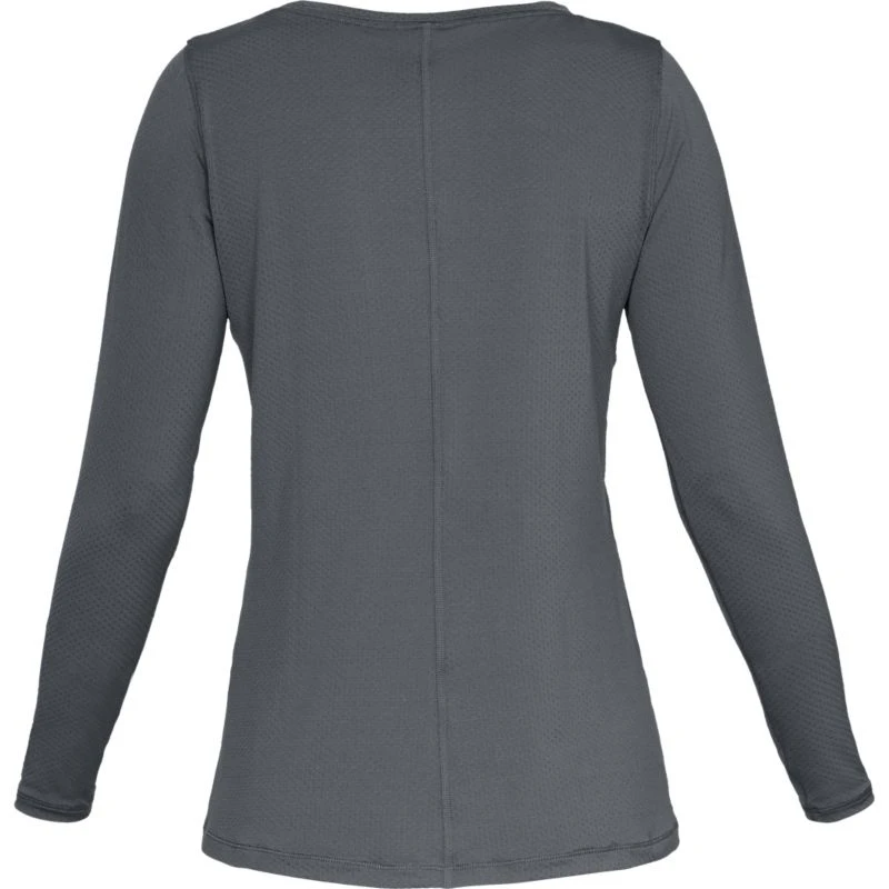 Under Armour Women's HeatGear® Armour Long Sleeve Top Pitch Grey Light Heather / Metallic Silver 6 Under Armour Women's HeatGear® Armour Long Sleeve Top Pitch Grey Light Heather / Metallic Silver - Image 6