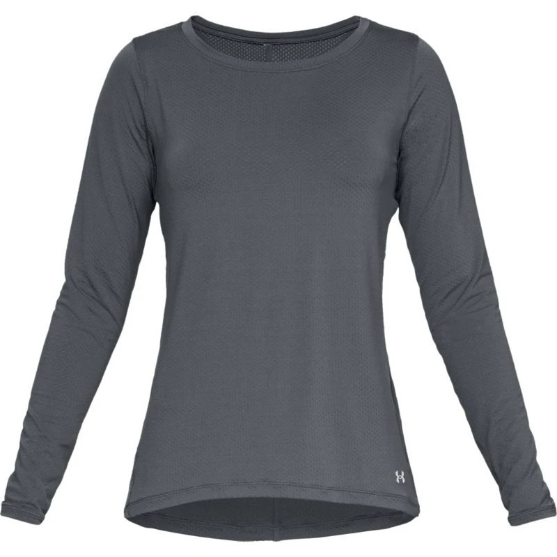 Under Armour Women's HeatGear® Armour Long Sleeve Top Pitch Grey Light Heather / Metallic Silver 5 Under Armour Women's HeatGear® Armour Long Sleeve Top Pitch Grey Light Heather / Metallic Silver - Image 5