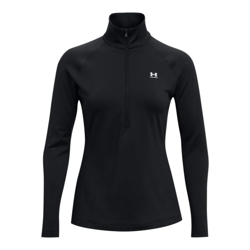 Under Armour Women's UA Authentics ColdGear® Quarter Zip Top Black / White 5 Under Armour Women's UA Authentics ColdGear® Quarter Zip Top Black / White - Image 5