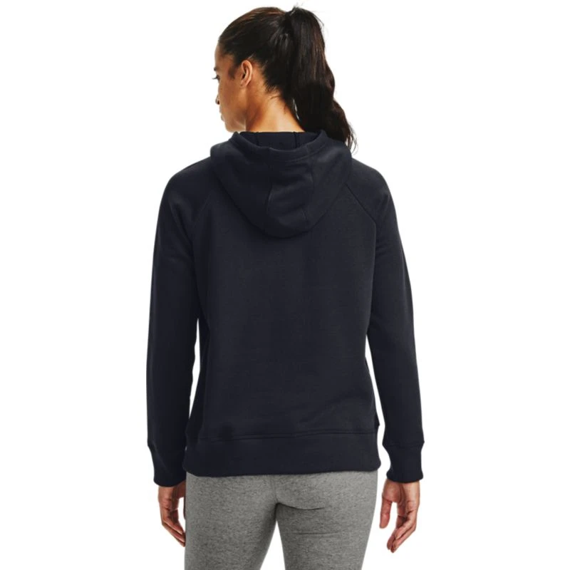 Under Armour Women's UA Rival Fleece HB Hoodie Black / White 2 Under Armour Women's UA Rival Fleece HB Hoodie Black / White - Image 2