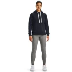 Under Armour Women's UA Rival Fleece HB Hoodie Black / White 7 Under Armour Women's UA Rival Fleece HB Hoodie Black / White -Under Armour Store s7.v5 1356317 001 fsf