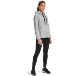 Under Armour Women's UA Rival Fleece HB Hoodie Steel Medium Heather / Black 9 Under Armour Women's UA Rival Fleece HB Hoodie Steel Medium Heather / Black -Under Armour Store s7.v5 1356317 035 fsf