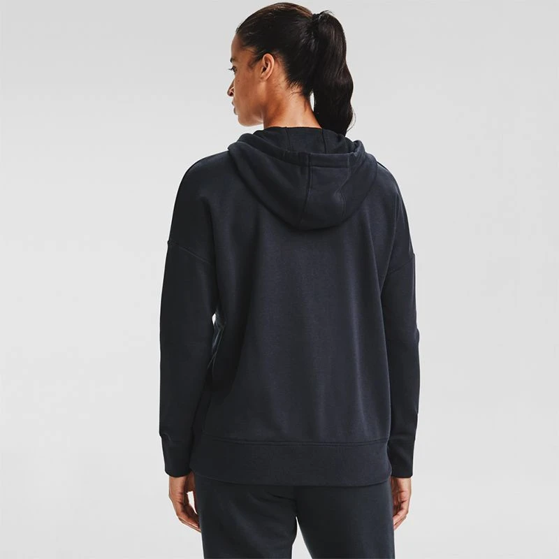 Under Armour Women's Rival Fleece Full Zip Hoodie Black 2 Under Armour Women's Rival Fleece Full Zip Hoodie Black - Image 2