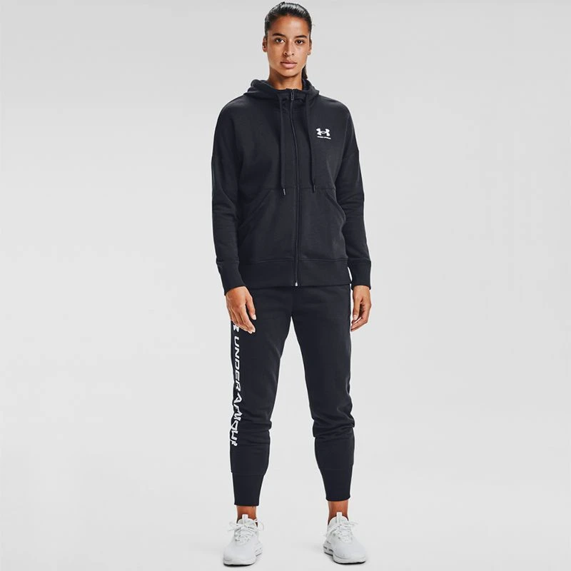 Under Armour Women's Rival Fleece Full Zip Hoodie Black 3 Under Armour Women's Rival Fleece Full Zip Hoodie Black - Image 3